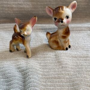 Vintage Ceramic Deer Figurines, made in Japan
